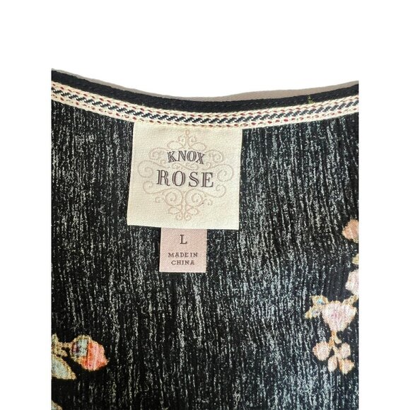 Knox Rose Women's Black Floral Sleeveless Dress - Picture 3 of 7